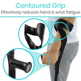 Vive Forearm Crutches (Pair) - Adjustable, Lightweight Arm Crutches Forearm for Adults - Ergonomic Arm Crutch Cuff and Comfortable Handles - Heavy Duty Crutches Non Slip Skid Replaceable Rubber Tips
