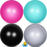Leyndo 4 Pcs 26 Inch Yoga Exercise Ball Pilates Pregnancy Birthing Fitness Ball with Quick Pump Anti Burst for Improved Posture, Balance, Yoga, Pilates, Training(Black Green Pink Gray)