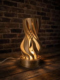 MAKER 3D Twist Spiral Table Lamp in Bronze - Handmade 3D Printed Shadow Projection Night Light, Dimmable USB LED Bedside Accent Lamp for Bedroom, Nursery and Office Desk Decor