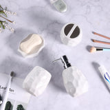Ceramic Bathroom Accessories Set 4 PCS,Bathroom Toothbrush Holder Set,Soap and Toothbrush Holder Set,Include Toothbrush Holder,Soap Dispenser,Tumbler,Soap Dish,Bathroom Sets Decor Organizer (White)
