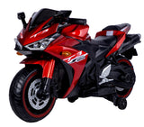 Electric Ride-On Motorcycle for Kids with 12V Motor, Training Wheels, Manual Throttle, Light Up Wheels, Music Player & Headlights - Ages 3-6 (Red + Plastic + 50-99 pounds)