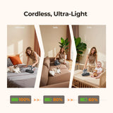 JIGOO Mattress Vacuum Cleaner with UV-C Light, Bed Vacuum Cleaner with Dust Sensor, Ultrasonic and High Heating, Deep Cleaning Bed Vacuum for Sofa Bed Fabric Surface (Gray)