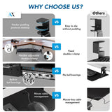 AX WABER Keyboard Tray Under Desk Pull Out with 3 Height Adjustable Extra Sturdy C Clamp Mount System, 32.8 (38 inch Including Clamps) x 12 Inch Slide-Out Platform Computer Drawer for Typing