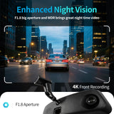 KCV 4K Mirror Dash Cam for Ford Mustang 2015-2023, Front 4K + Rear 1080P Camera, Integrated Replacement OEM Look, Plug & Play, Includes Free 64GB Card