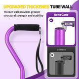 BeneCane Walking Cane Adjustable Cane with Offset Soft Cushioned Handle for Men & Women Lightweight Comfortable Extra Stability Base Mobility Aid for Men Women and Seniors Purple
