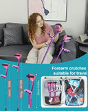 Forearm Crutches for Adults Have Elastic Crutches Padding for The Elbow+Hand Padding, Increases Walking Comfort
