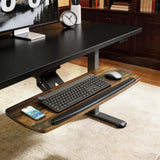 Keyboard Tray Under Desk with Storage Drawer, Height Adjustable Keyboard Tray Slide Out 360° Swivel Tilt, Ergonomic Under Desk Mount Keyboard & Mouse Holder for Gaming Home Office, 28''x11'' Vintage
