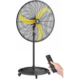 FUGOO High-Velocity Quiet Pedestal Fan with Remote, 30"-9800 CFM, Brushless DC Motor, Oscillating, 50% Energy Savings for Patios, Garage, Workshop