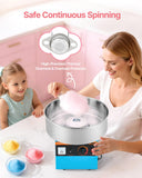 VEVOR Cotton Candy Machine Commercial, 1000W Electric Candy Floss Maker, Easy Use with 15 inch Stainless Steel Bowl and Sugar Scoop, Makes Hard Candy for Home Kids Birthday, Family Party, Blue
