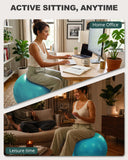 Trideer Extra Thick Yoga Ball Exercise Ball, 5 Sizes Ball Chair, Heavy Duty Swiss Ball for Balance, Stability, Pregnancy and Physical Therapy, Quick Pump