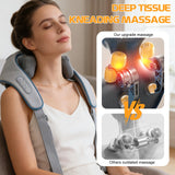 Whriou Neck Massager with Heat, Therapexa Neck & Shoulder Massager,8D Cordless Electric Massager for Neck, Back, Shoulder, Portable Rechargeable Gift for Men Women (Gray)