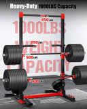 YOLEO Squat Rack with Adjustable Pull-Up Bar & Extended Safety Arms, 35"-67" Width, Fixed 83” Frame Height, Pull-Up Bar Height 71.5"-80.5", Fits 6FT & 7FT Barbells