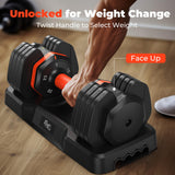 FLYBIRD Adjustable Dumbbell Set of 2, 25LB x 2, Men/Women