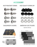 NJNYLLC American Flag License Plate Frame- Black Front Rear Patriotic USA ‌Car Tag Frames, 2 Pack Heavy Duty Brushed Aluminum Plastic Composite Holder with Screws Caps