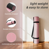 Yoga Mat 75"x 40"x10mm (2/5 inch) – Extra Thick & Wide, TPE Fitness Mat, Printed Non-Slip Exercise Mat with Carrying Strap  (pink/black)