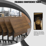 6 Pack Conference Room Table,Mobile Conference Table on Wheels