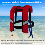150N Unisex Automatic Life Jacket - Lightweight Inflatable Flotation Device with Reflective Patches, Whistle, Extra Tube - Suitable for Rowing, Boarding (Orange)