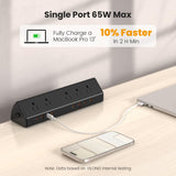 VILONG Desk Clamp Power Strip USB C 65W,Edge Mount Outlet,6FT,Black