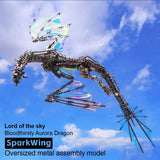 URFunModel 3D Metal Puzzle for Adults, Metal Steampunk Puzzle Bloodthirsty Aurora Dragon 3D Metal Model Building Kit with Stand, 3000+PCS 3D Jigsaw Puzzle Dragon Animal Puzzle Gift