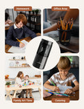 WOLVERINE Electric Pencil Sharpener with Vacuum & Auto Feed, USB-C, Black