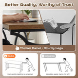 HSH Modern Home Office Computer Desk, Rustic Brown Wood Writing Desk, 47”