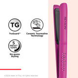 REVLON Ceramic Tourmaline 1" Flat Iron - Hair Straightener Evenly Distributes Heat for Less Damage, 5 Preset Temperatures for All Hair Types