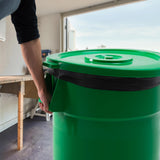 4 Pack 44 Gallon Green Round Commercial Trash Can With Lid And Dolly