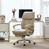 Ergonomic Executive Office Chair with Arms, Reclining High Back PU Leather Comfy Swivel Computer Desk Chairs with Wheels