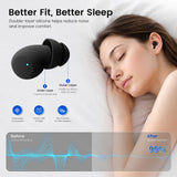 Houlyn ANC Sleep Earbuds for Side Sleepers, Mini Invisible Noise Cancelling Wireless Earbuds with Double-Layer Silicone Tips, Sleep Mode Headphones for Sleeping, Snoring, Travel（Black）