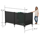 H Outdoor Privacy Screen with Aluminum Posts, Air Conditioner Fence Panels, Pool Equipment Enclosure