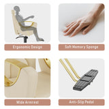 LOUVIXA Barber Chair, Salon Chair for Hair Stylist, Height Adjustable Hydraulic Hair Reclining Salon Chairs, 360 Degrees Rotation, Multi-Function Shampoo Chair for Barbershop (Beige)