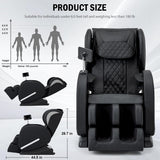 DOVRYTHEN Full Body Zero Gravity Massage Recliner, 8 Fixed Massage Rollers with Foot and Calf Massage, Built-in Heating Function for Home Use