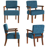 FAGAGA Accent Chairs Set of 2, 2 Solid Wood Armchairs with Side Table