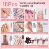 ZABOUL Electric Nail Drill Kit Cordless Professional Manicure Pedicure Nail File Buffer for Acrylic Nails Gel Polishing Removing Manicure Salon Home with Nail Drill Bits Sanding Bands