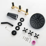 BEIYI 3 Handle Tub Shower Faucet, Three Handle Tub and Shower Faucet Set Bathtub Faucets Sets Complete with 6" Shower Head and Tub Spout, 3 Knods Shower Trim Kit, Matte Black
