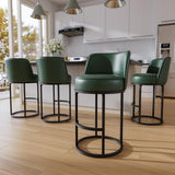Ollega 26" Green Counter Height Bar Stools Set of 4, Anti-Pinch Swivel