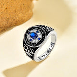 Oseew 2027 Men Custom Gold Graduation Class School Ring High (White Gold)