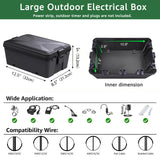 NineLeaf 10*Extra Large Waterproof Electrical Box&40*Small Weatherproof Extension Cord Outlet Box-IP54 Weatherproof Outlet Cover, Protect Timer,Power Strip,Holiday Light-12.5 x 8.5 x 5 & 9 x2.6 x2.6