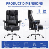 Big and Tall Ergonomic Office Chair,500LBS Heavy Duty Office Chair(Black)