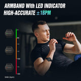 CYCPLUS Heart Rate Monitor Armband,Bluetooth 5.1 ANT+ HR Monitor with HR Zone LED Indicator, IP67 Waterproof, Use for Running Cycling Gym and Other Sports (2025 Upgraded Model)
