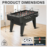 RAYKEEP 58" Foosball Table, Competition Soccer Table Game w/ 2 Balls for Adult Youth, Heavy-Duty Arcade Table Soccer for Home, Game Room (Black)