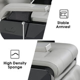 BarberPub Classic Modern Sturdy Heavy Duty Hydraulic Recline Barber Chair All Purpose Salon Home Beauty Spa Barbershop Styling Equipment, PVC Leather, Adult 9208 (Grey)