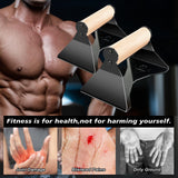 Rolitwils Parallettes Push Up Handles - Heavy Duty Steel Frame with Ergonomic Beech Wood Grips, Calisthenics Equipment (250kg Capacity)