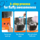 Wumple Cotton Candy Machine - 1000W Commercial-Grade Electric Cotton Candy Maker - 3-Minute Heat-Up - Stainless Steel Bowl - for Parties, Carnivals & Home Use - Orange