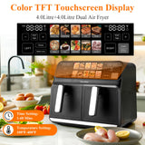 ChefRobot Dual Air Fryer 8 Quart TFT Touch Screen Non Toxic for Family Size/Kitchen/RV