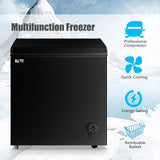 Chest Freezer Deep Freezer for Garage 5.0 Cu.Ft Compact Freezer Only Adjustable 7 Thermostat and Removable Basket Energy Saving for Garage Basement Dorm Apartment Kitchen Business