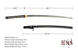 Hand Forged 1060 Carbon Steel Katana, Heat Tempered Full Tang Samurai Sword