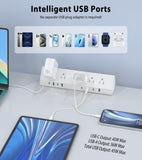 Jgstkcity Desk Clamp Power Strip USB C 45W,1200J Surge Protector
