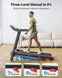 THERUN Treadmills for Home, Running Treadmill with Incline, Foldable Treadmills Heart Rate Sensors, 18″LED Display Manual Incline Adjustment, 3.0HP Treadmill for Indoor Fitness Workouts
