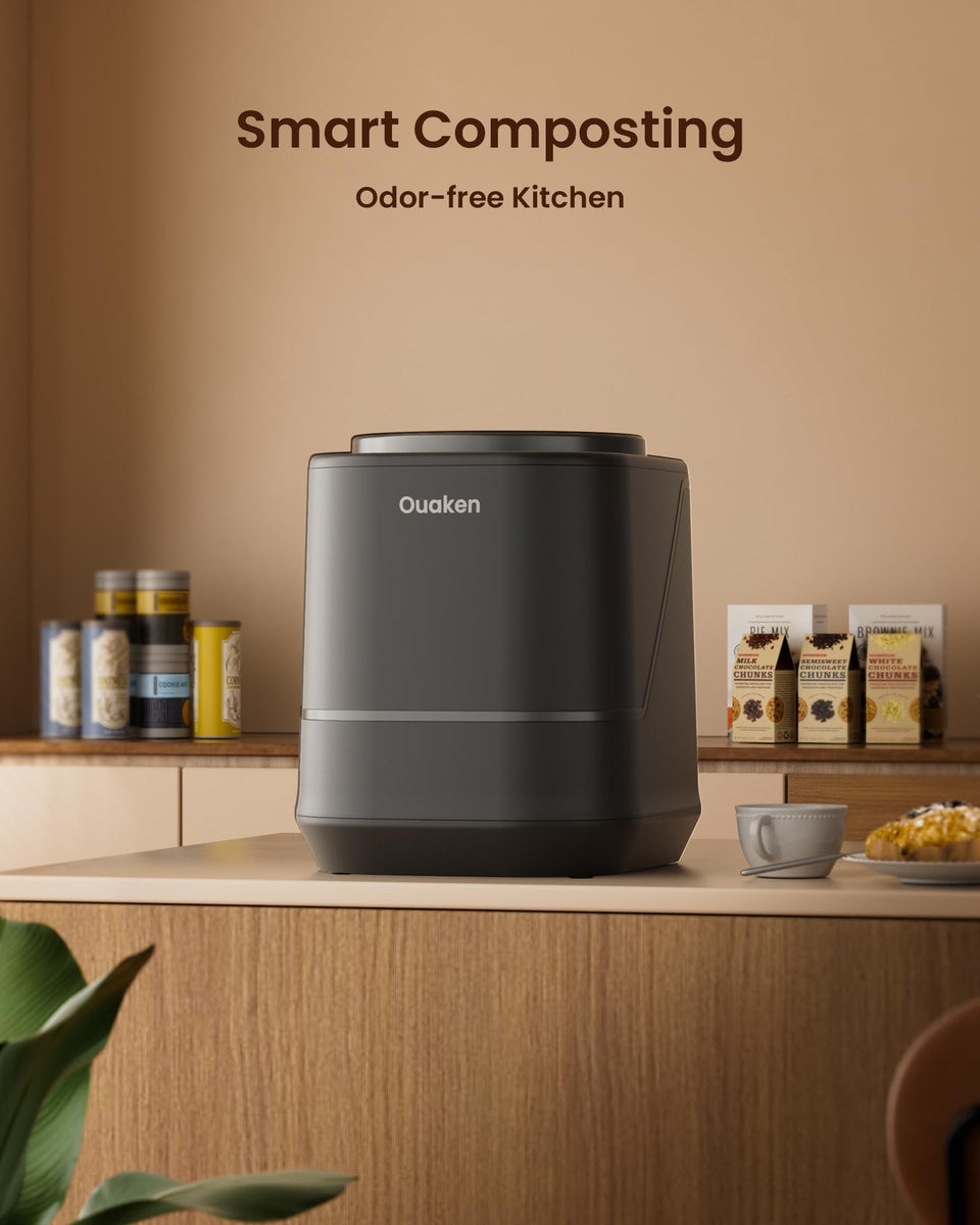 Ouaken 4L Electric Composter for Kitchen, Smart Countertop Compost Bin ...
